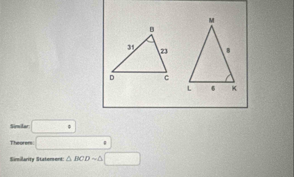 Similar □°
Theorem: □°
Similarity Statement: △ BCDsim △ □