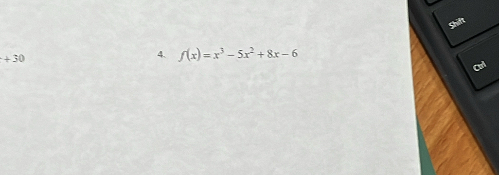 Shift
+30
4. f(x)=x^3-5x^2+8x-6
Ctrl