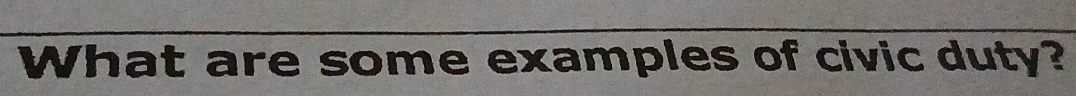 What are some examples of civic duty?