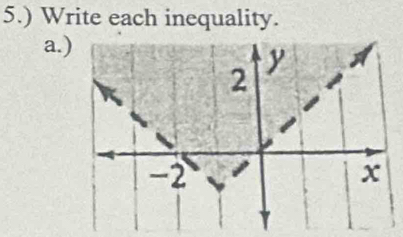 5.) Write each inequality. 
a.