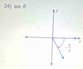 sec θ
y
x
- π /3 