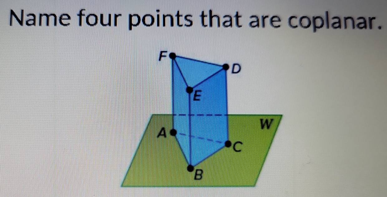 Name four points that are coplanar.