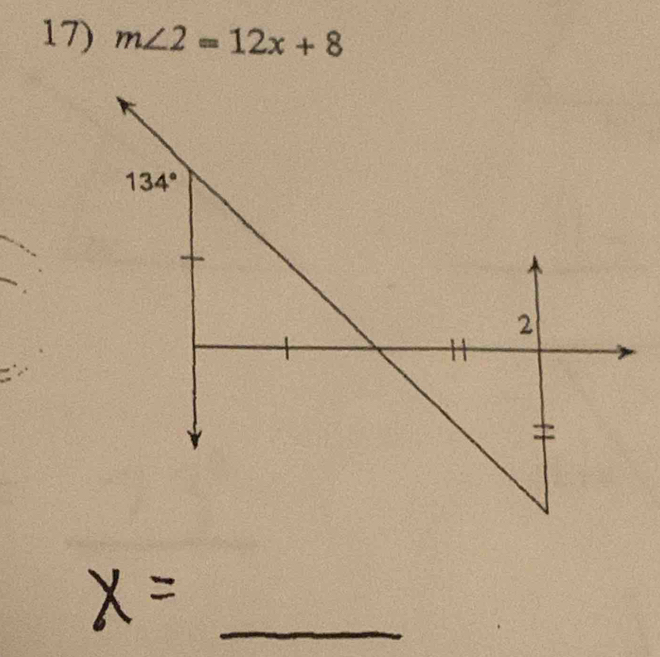 m∠ 2=12x+8