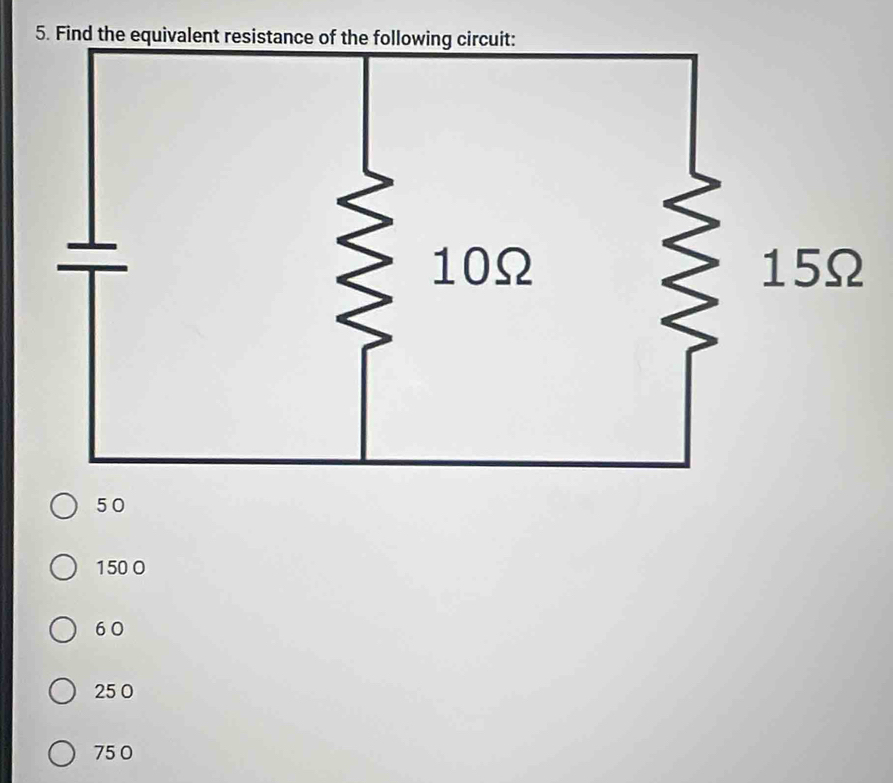 Find the equivalent res
50
150 O
6 0
25 0
75 0