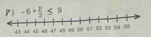 -6+ p/3 ≤ 9