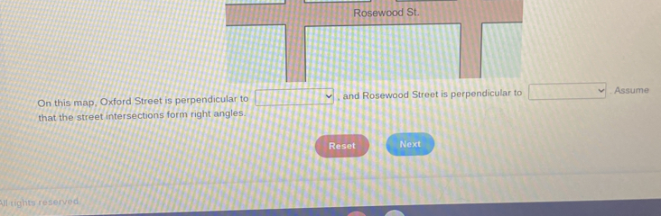 Solved: Rosewood St. On this map, Oxford Street is perpendicular to ...