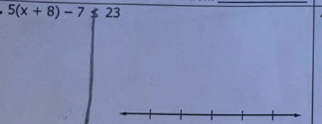 5(x+8)-7≤slant 23