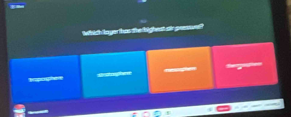 Which layer has the highest air pressuer?