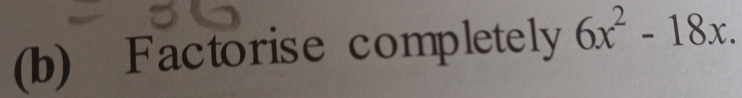 Factorise completely 6x^2-18x.