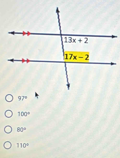 97°
100°
80°
110°