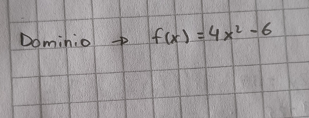 Dominio
f(x)=4x^2-6