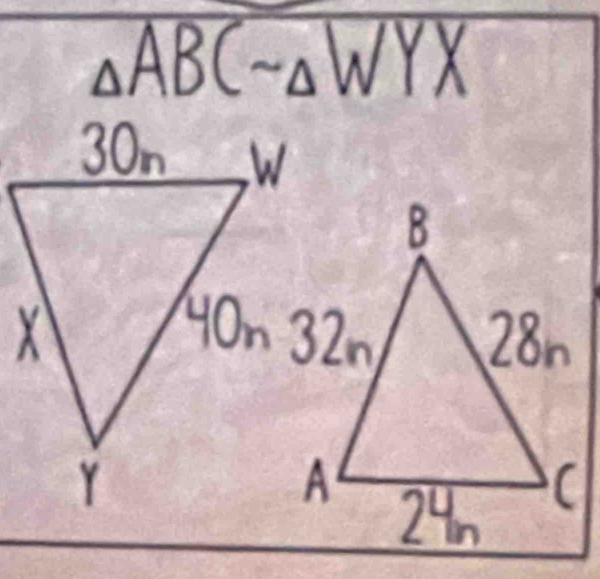 △ ABCsim △ WY)