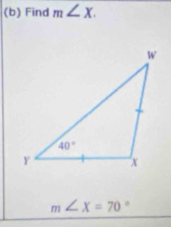 Find m∠ X.
m∠ X=70°