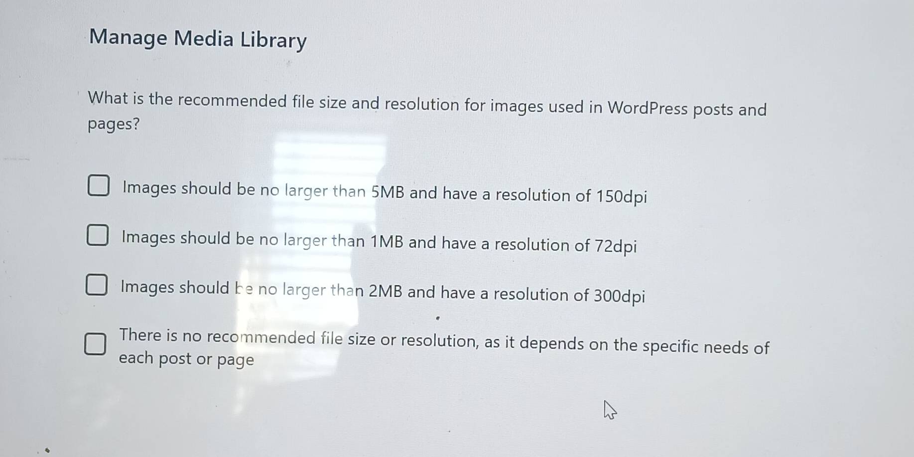 Solved: Manage Media Library What is the recommended file size and ...