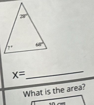 X=
_
What is the area?