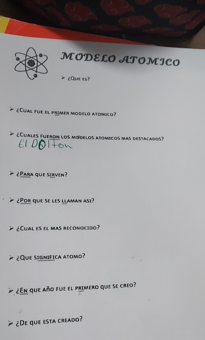 Solved: MODELO ATOMICO ¿Que es? ¿Cual Fue el primer modelo atomico ...