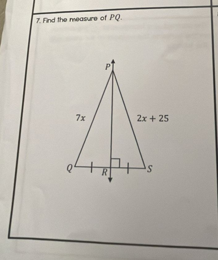 Find the measure of PQ.