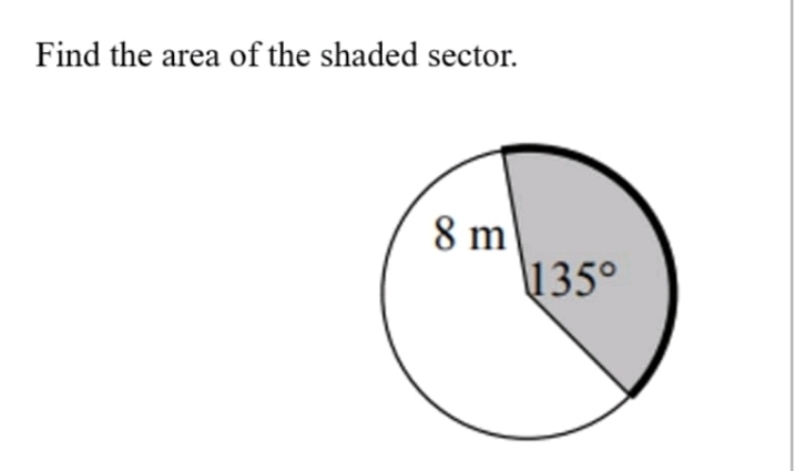 Find the area of the shaded sector.