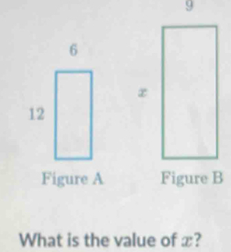 Figure A Figure B 
What is the value of x?