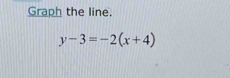 Graph the line.
y-3=-2(x+4)