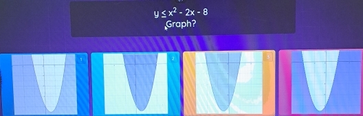 y≤ x^2-2x-8
Graph?