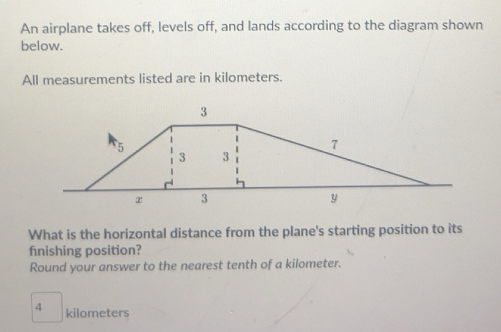 Solved: An airplane takes off, levels off, and lands according to the ...