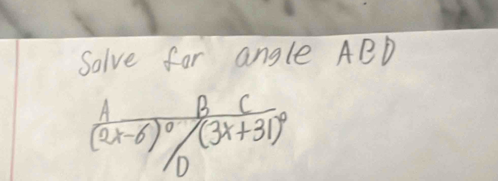 Solve for angle ABD