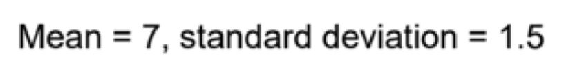 Mean =7 , standard deviation =1.5