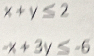 x+y≤ 2
-x+3y≤ -6