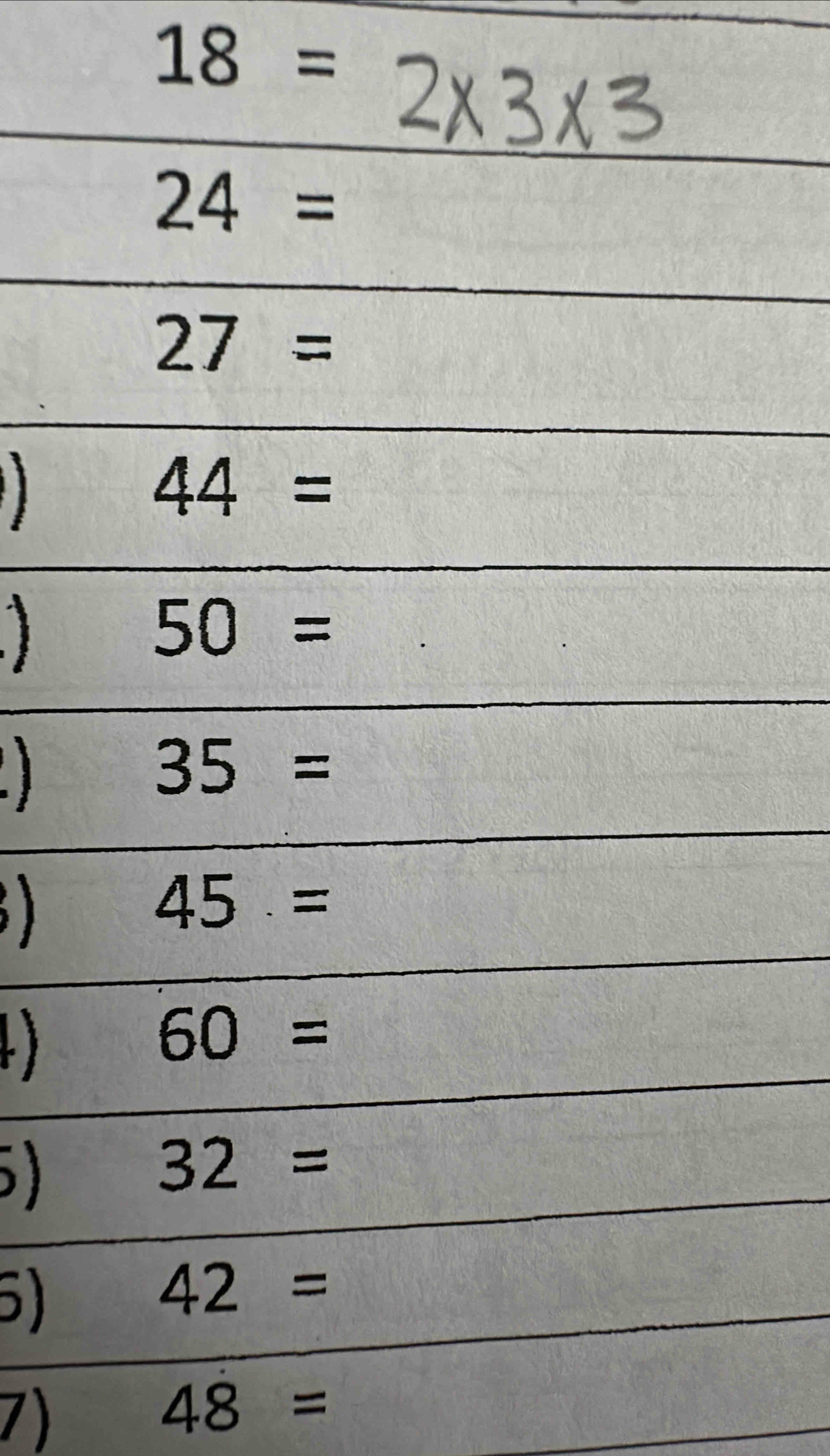 18=. )
5)
7)
48=