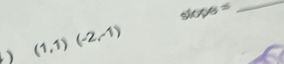 slope=
(1,1)(-2,-1)