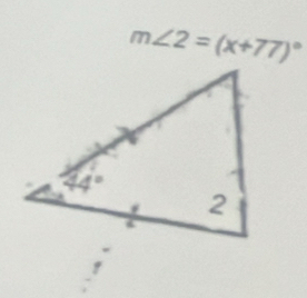 m∠ 2=(x+77)^circ 