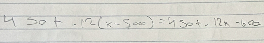 450t-12(x-5000)=450t-12x-600