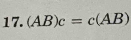 (AB)c=c(AB)