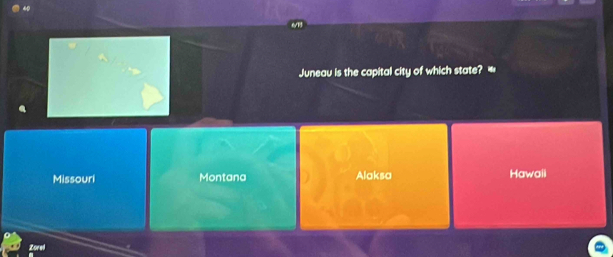 Juneau is the capital city of which state? =
Missouri Montana Alaksa Hawaii