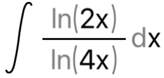 ∈t  ln (2x)/ln (4x) dx