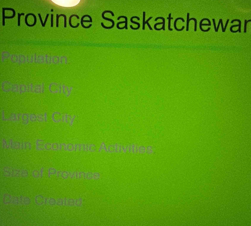 Province Saskatchewar