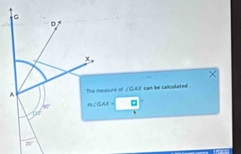 .. 
sure of ∠ GAX can be calculated .
8