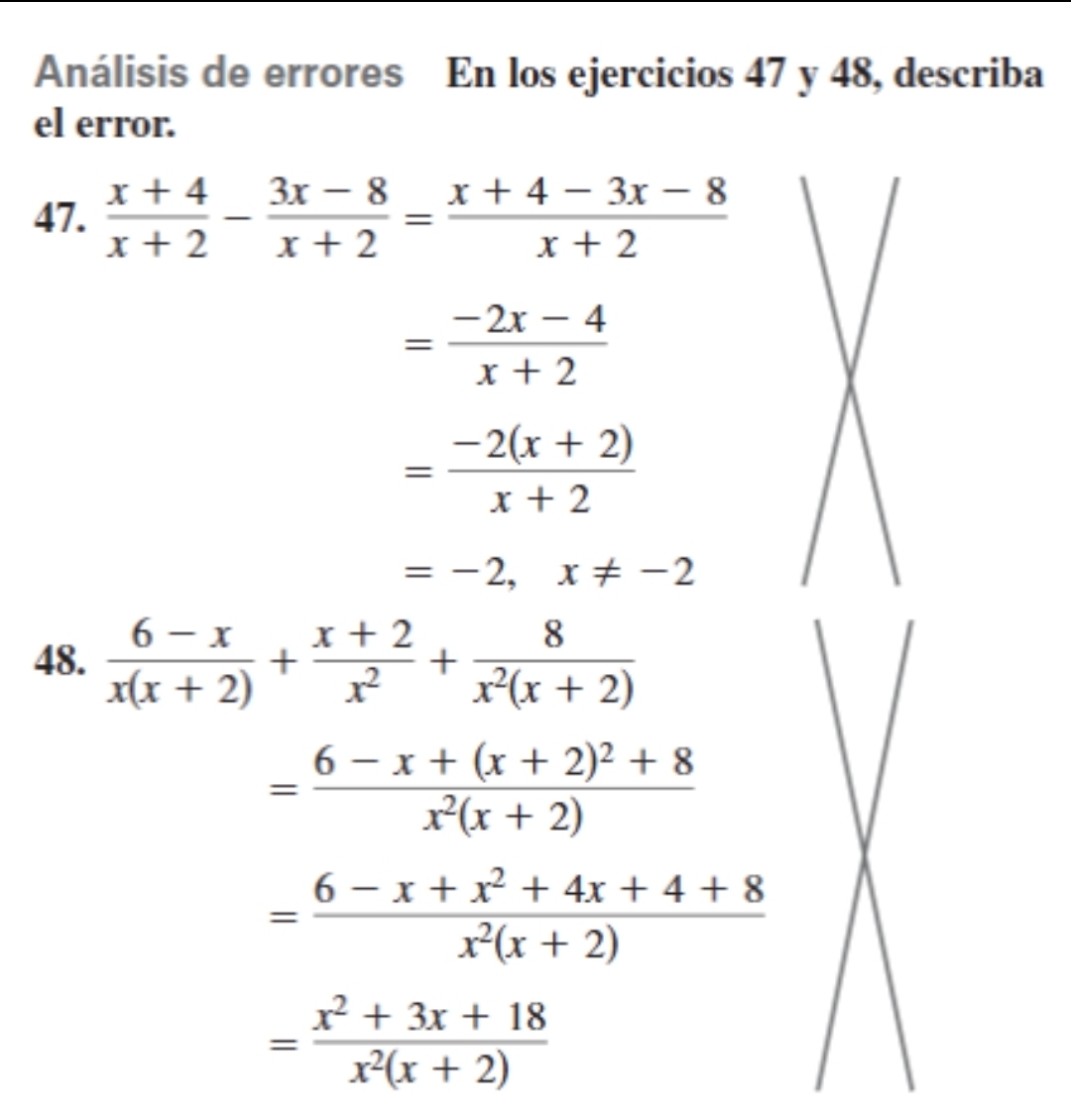 Resuelto:Análisis de errores En los ejercicios 47 y 48, describa el ...