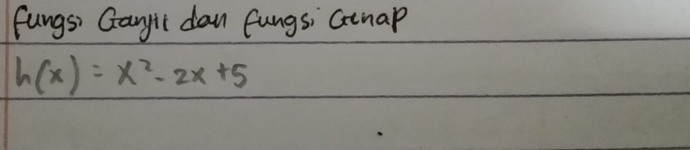 fungs Gangic dan fungs; Gtuap
h(x)=x^2-2x+5