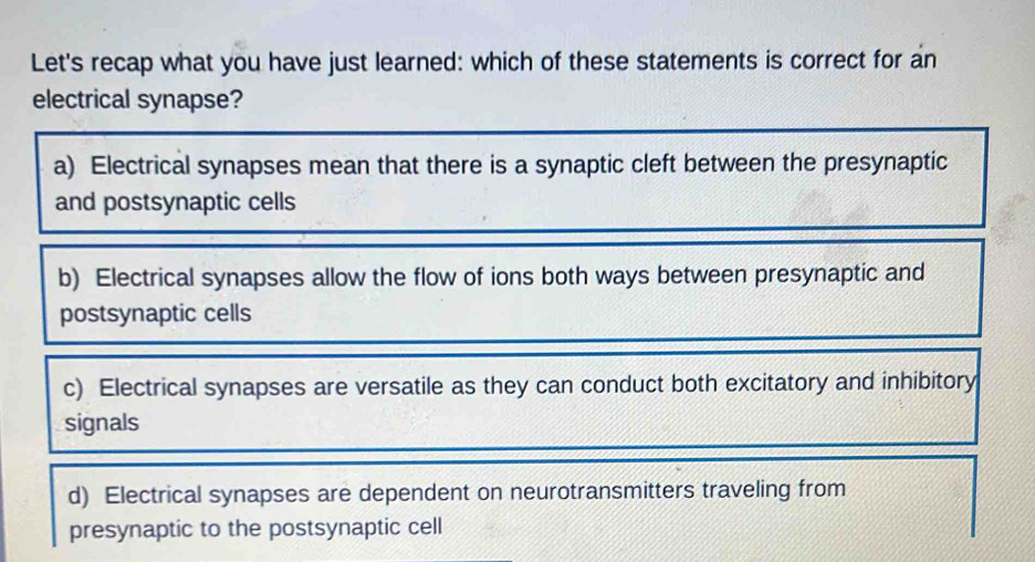 Solved: Let's recap what you have just learned: which of these ...