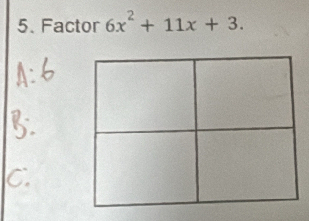 Factor 6x^2+11x+3.