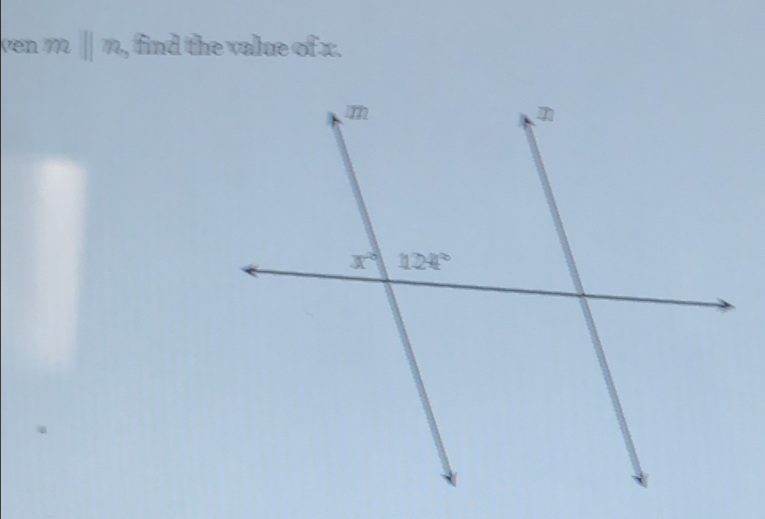 ven mparallel m, find the value of x.