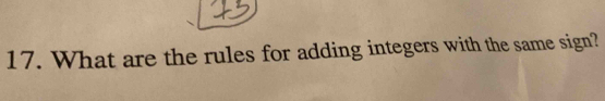 What are the rules for adding integers with the same sign?