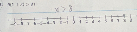 9(1+x)>81