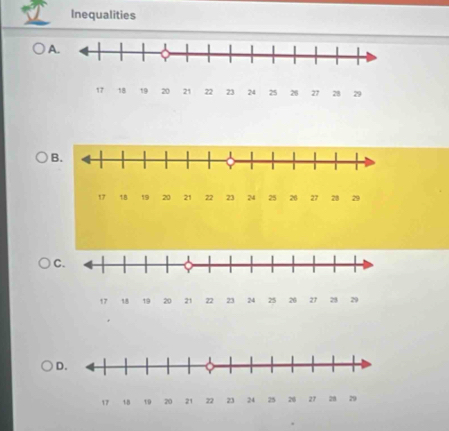 Inequalities 

B. 
C. 
D.