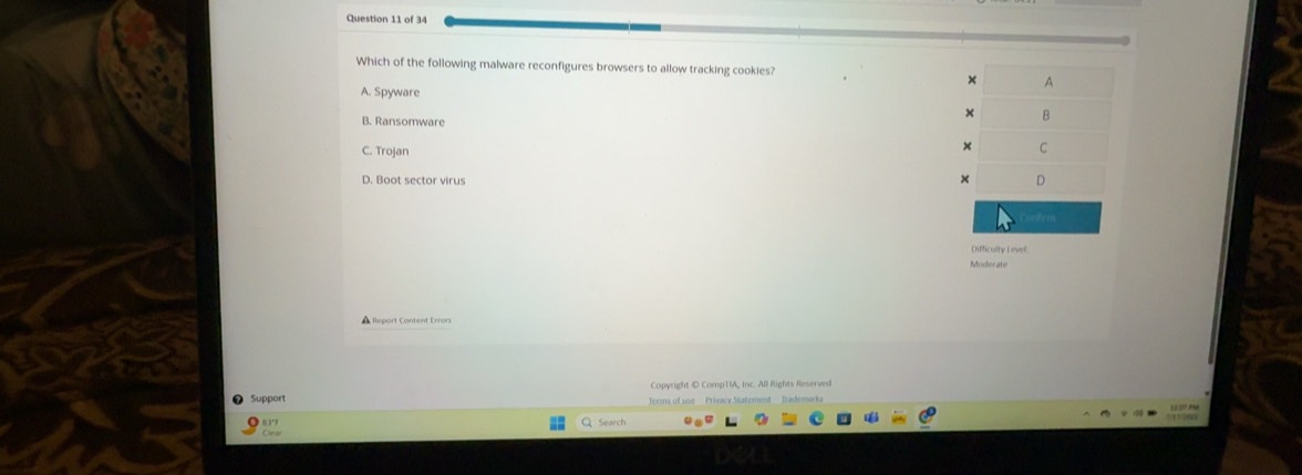 Solved: Which of the following malware reconfigures browsers to allow ...