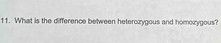 What is the difference between heterozygous and homozygous?