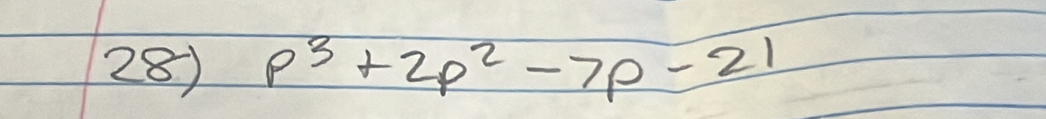 p^3+2p^2-7p-21