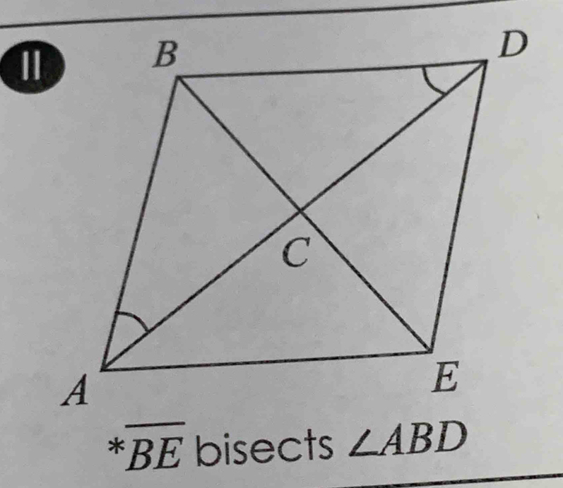 *overline BE bisects